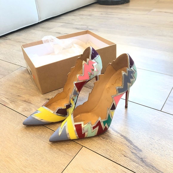 Christian Louboutin Explotek 100 Patent Lavander Multi Heel Pump - Picture 6 of 9